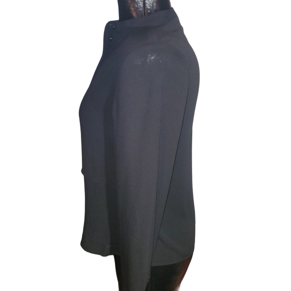 Mexx Black Button Front Semi Sheer Blouse 4 - Picture 4 of 6